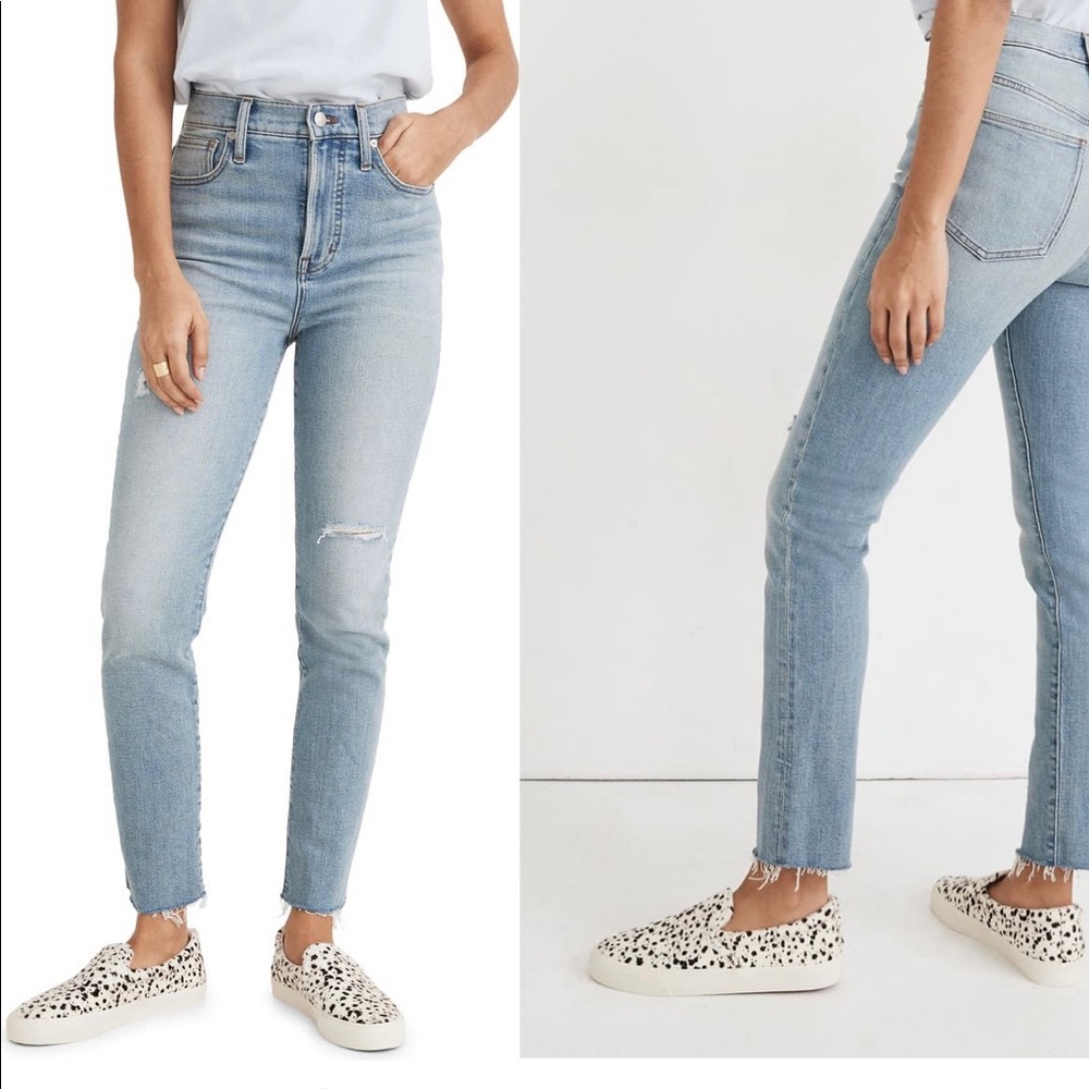 Madewell perfect high waist distressed jeans